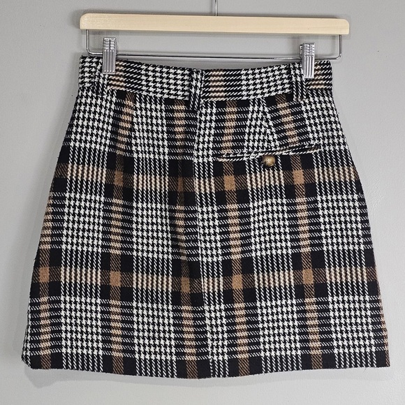 Anthropologie En Saison Plaid Mini Skirt Sz. Small - Picture 6 of 10